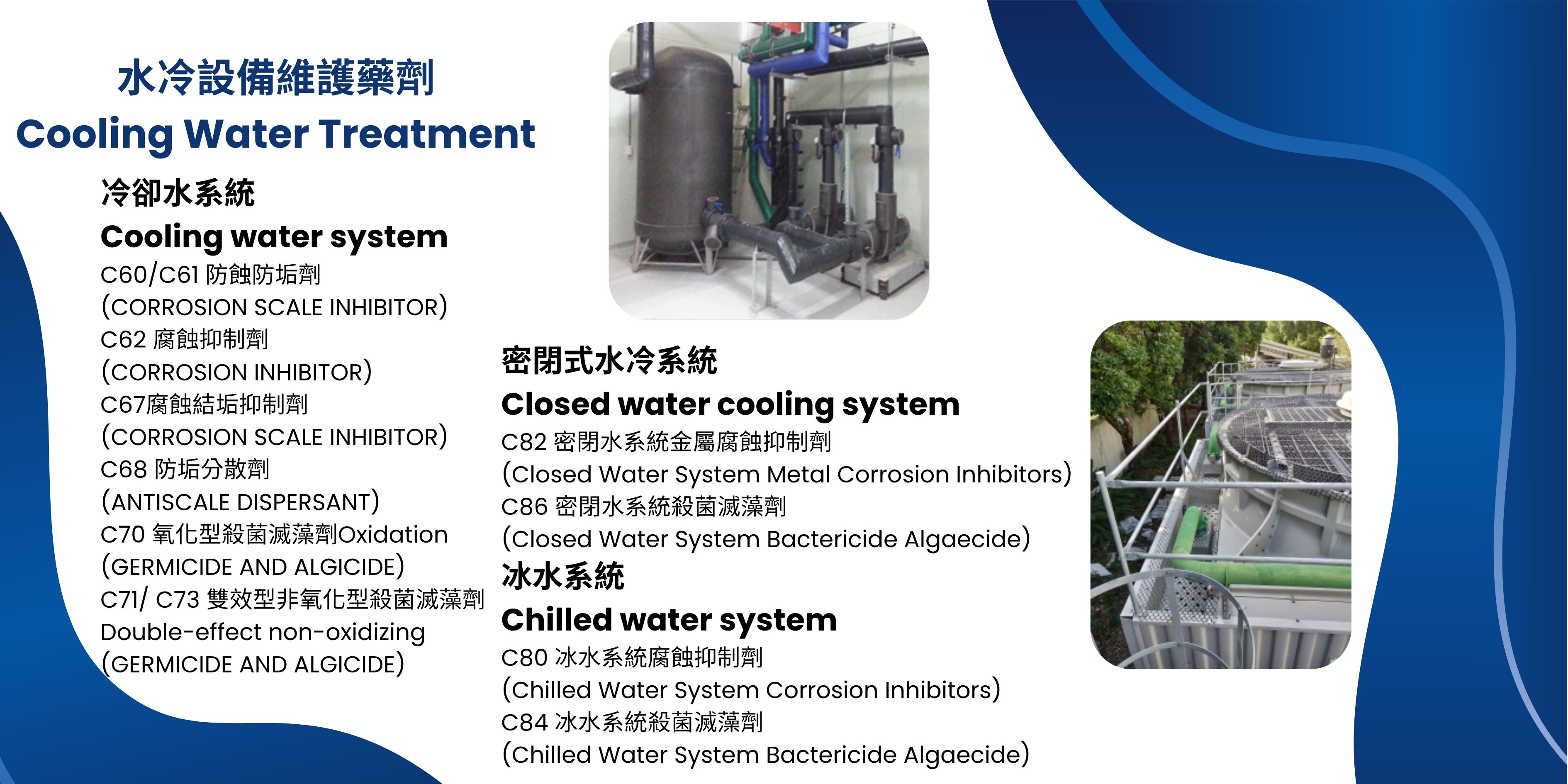力水企業-水冷設備維護藥劑(冷卻水藥劑、殺菌滅藻劑)